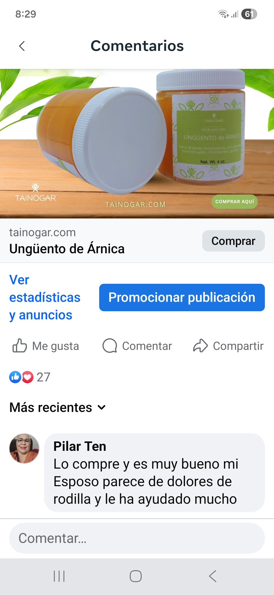Ungüento de Árnica